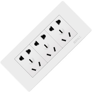 国际电工118型开关插座面板9九孔15多孔五孔墙壁组合家用白色三位