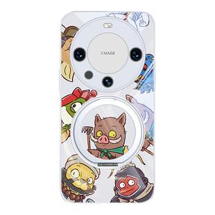 浪浪山小妖怪指环支架手机壳适用于华为Mate70Ultra小猪妖Pura80Pro/60玻璃Nova14荣耀300卡通Magic5玻璃X20