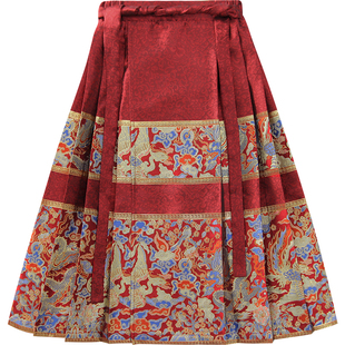 女童马面裙冬装2025新款洋气儿童国风唐装半身裙小女孩明制汉服裙