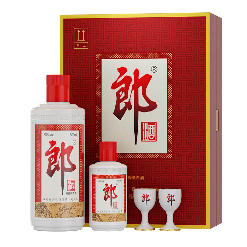 郎酒 郎牌郎酒(子母郎礼盒装)53度酱香型500mL+100mL