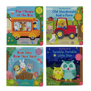 Sing Along with Me 童谣机关操作书4册英文原版绘本 The Wheels on the Bus巴士上的轮子幼儿早教英语纸板书 Singalong送音频