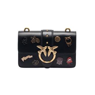 【自营】独家限量款PINKO小号牛皮徽章燕子包斜挎包