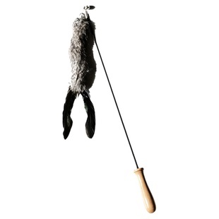 兔毛伸缩逗猫棒长杆替换头小猫玩具互动解闷消耗体力耐咬宠物用品