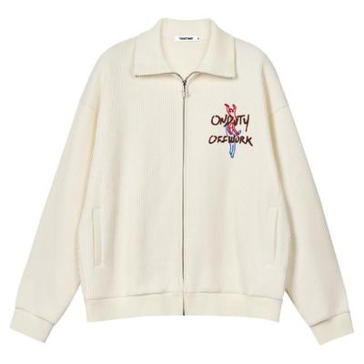 陈伟霆CANOTWAIT 刺绣摇粒绒翻领外套厚抓绒冬男女款百搭潮流青春