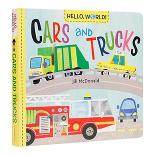 英文原版绘本 Hello World Cars and Trucks 汽车和卡车 纸板书 你好科学小世界 幼儿科普百科 幼儿STEM启蒙图画书