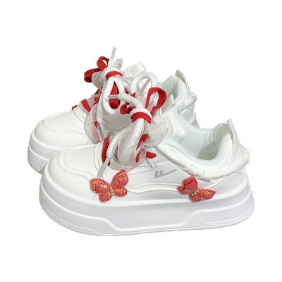 回力女鞋原创蝴蝶厚底板鞋