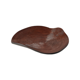 中古风仿木纹果盘客厅茶几餐厅复古摆件零食干果收纳盘2026新款