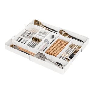 抽屉分格可伸缩收纳盒化妆品内置分隔整理盒餐具筷子勺子厨房刀叉