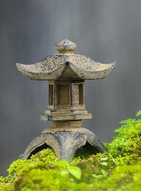 微景观造景摆件小石亭子花园庭院假山盆景装饰品摆设中式小石灯塔