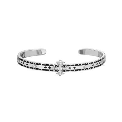 YGPN鸢尾花莫桑钻开口手镯女款