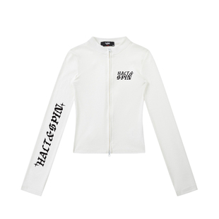 FUJAM儿童街舞潮牌简约印花爵士修身长袖jazz跳舞演出内搭上衣潮