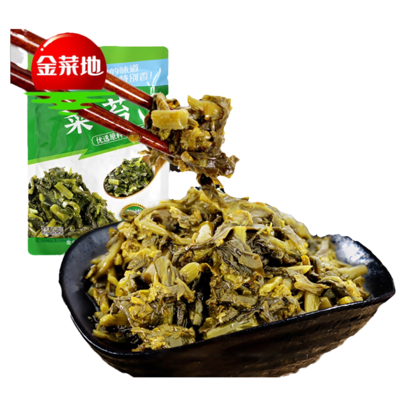 金菜地100g真空袋装原味菜苔拌面配粥酱菜下饭菜不辣咸菜安徽特产