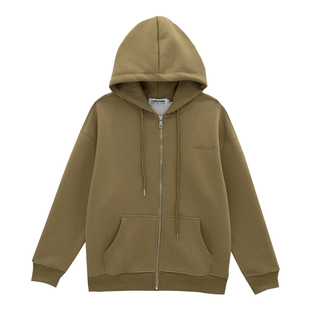 【限时价】橘子树在哪儿重磅简约连帽卫衣外套女秋季拉链开衫上衣