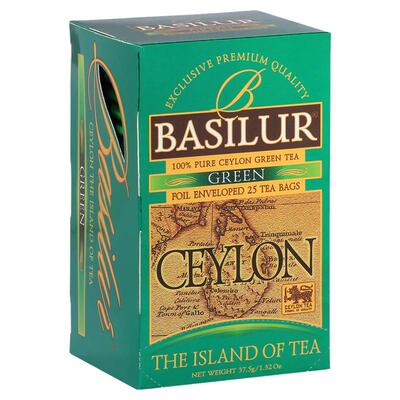 BASILUR宝锡兰 锡兰岛高地锡兰绿茶包25片袋泡茶 进口锡兰绿茶