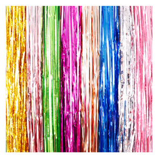 雨丝帘背景墙生日气球彩条镭射雨丝彩带装饰客厅布置背景流苏雨帘