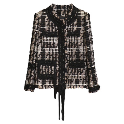 秋新流苏边小香风短外套