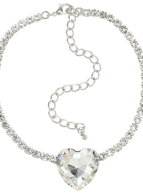 精致透明水晶爱心吊坠水钻大宝石