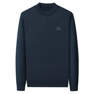 中年爸爸红色毛衣加绒加厚冬装内搭男士本命年雪尼尔针织衫老爷爷