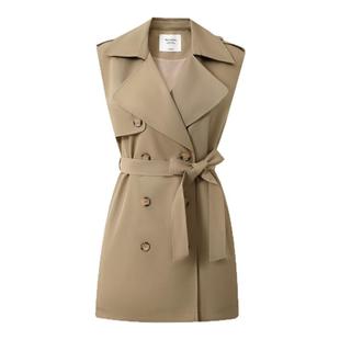 DTLANDO 商场同款【棉混纺马甲风衣】春季马夹小个子外搭马夹上装