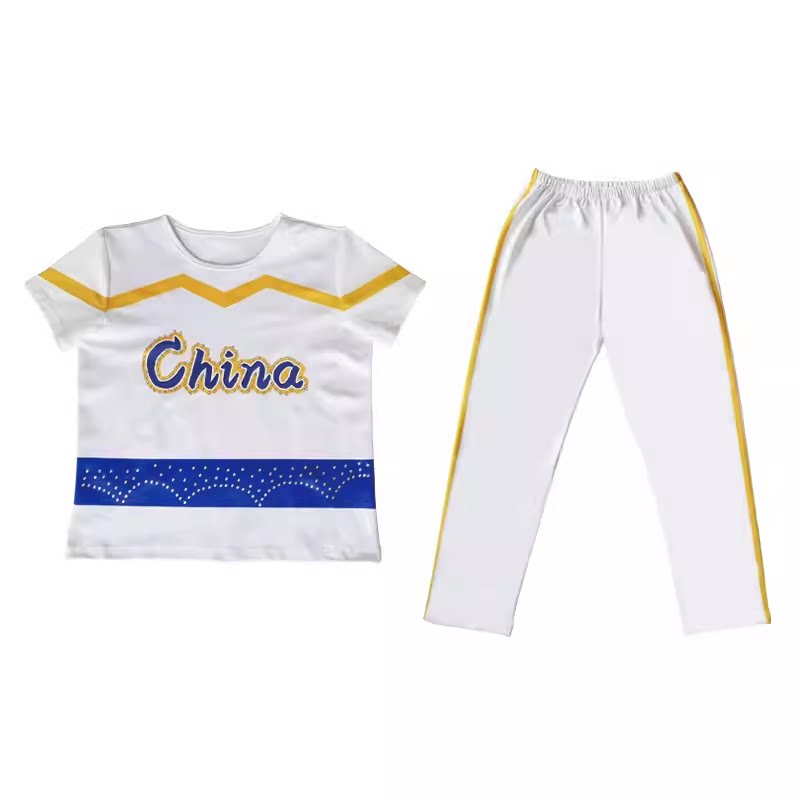 啦啦操比赛服连体裙健美操服团体啦啦队队服中小学生运动会表演服