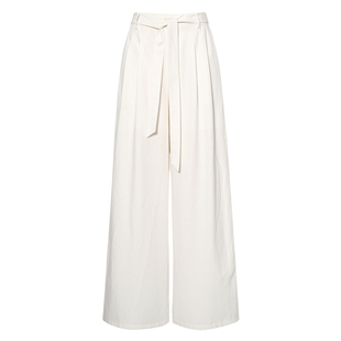 伊芙丽天丝舒适透气宽松阔腿裤子女2025夏装新款白色包容性高裤女