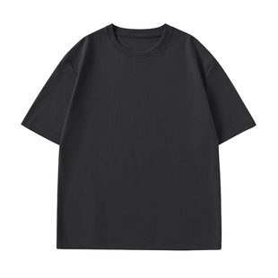 班尼路黑色重磅纯棉短袖T恤男款夏季纯色基础版透气休闲半袖上衣A