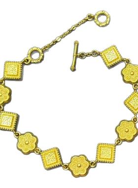 古法传承18k金盛世华彩手链女新中式国风仿真黄金高级感气质手饰