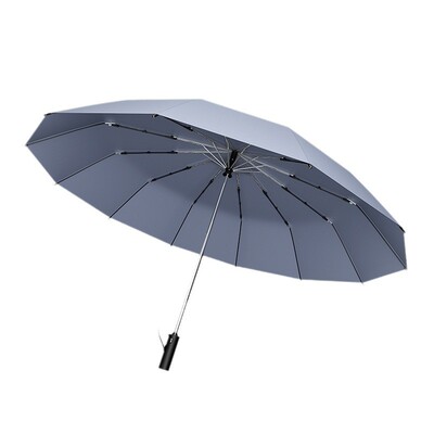 闲象三折自动伞12骨抗强风防雨加厚伞布折叠自动伞商务款小米柄