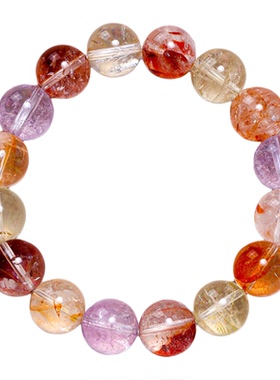 天然水晶胶花幸运手串女