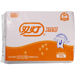 双灯卫生纸实惠装厚400g整箱批平板厕纸家用红色草纸20包官方旗舰