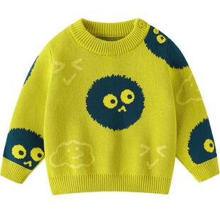 儿童毛衣针织衫春季男宝宝套头时尚毛线衣男童卡通春秋毛线衣童装