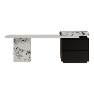 复古风宝格丽岩板岛台餐桌一体可伸缩大户型开放式厨房餐厅中岛台