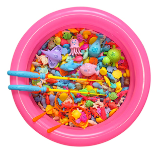 儿童钓鱼玩具池套装戏水宝宝捞鱼小孩磁吸鱼竿益智3到6岁女孩礼物