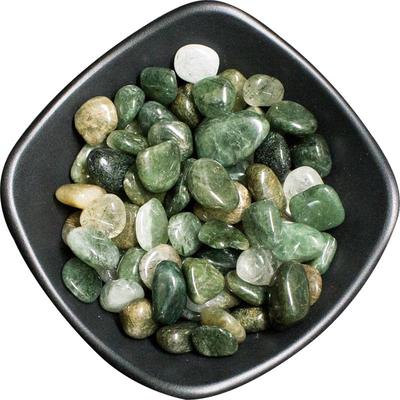 天然巴西绿幽灵发晶水晶碎石宝石