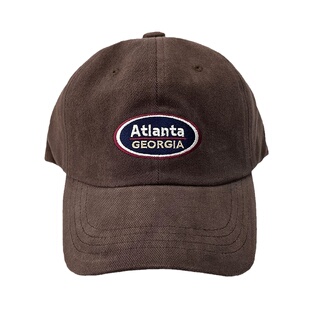 韩国代购圆标安可拉红棒球帽字母刺绣软顶磨毛鸭舌帽子女景甜同款