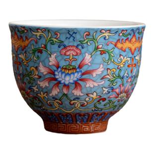 珐琅彩茶杯主人杯单杯喝茶杯高档个人专用茶具陶瓷品茗杯功夫茶盏