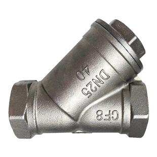 埃美柯Y型过滤器6分dn20不锈钢螺纹回水系统排污空调用过滤阀门