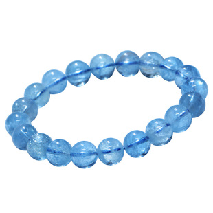 天然海蓝宝手串女 冰种海蓝宝手链猫眼三圈多圈海蓝宝石礼物