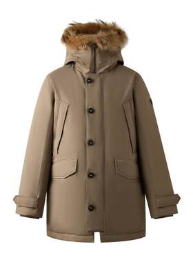 SCOFIELD男装25年冬季新款工装派克大衣中长款连帽鸭绒羽绒服