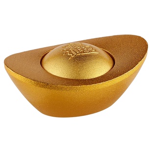 九华山直发纯黄铜元宝招财进宝可转动实心磨砂客厅家居办公室摆件