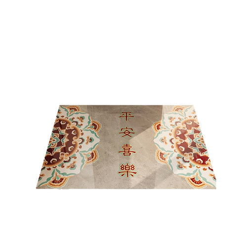 新中式入户地垫软玻璃透明耐脏免洗可擦国风门垫除尘耐脏耐磨地毯