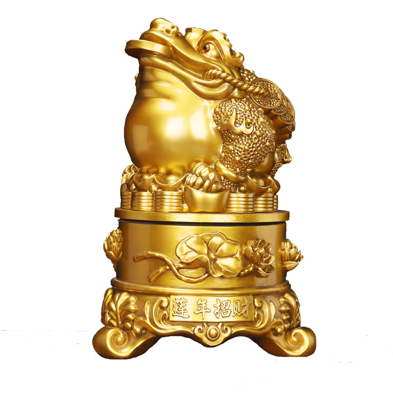 三足金蟾摆件莲年招财蟾蜍金蝉办公室家居装饰品客厅乔迁开业礼品