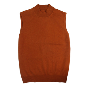 羊绒背心女纯色黑色半高领套头春秋针织打底衫毛坎肩无袖外穿修身