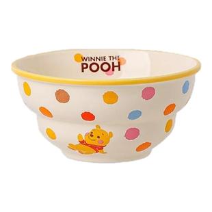 迪士尼维尼熊陶瓷餐具波点米饭碗碟干果盘子汤面粥碗杯子套装一套