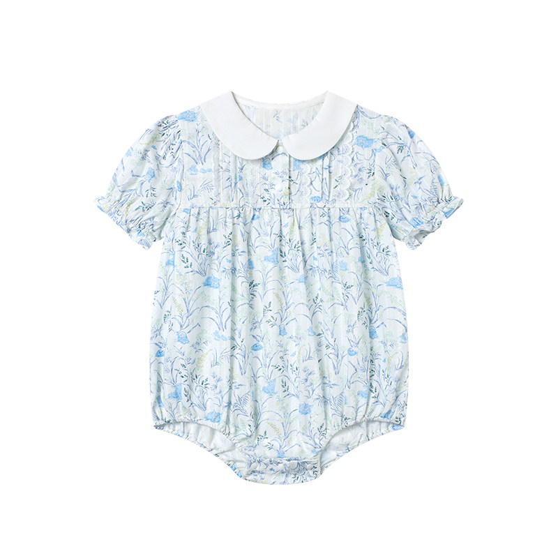 Domiamia女宝宝包屁衣女童夏季短袖薄款衣服透气百搭纯棉外出服