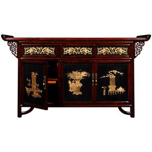 允典红木家具花梨木刺猬紫檀黑紫檀官品三门冷餐柜玄关柜全实木