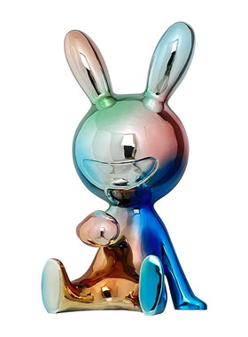 玻璃钢简约客厅网红摆件网红兔