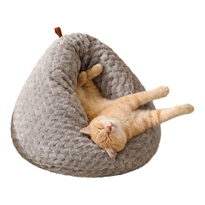 创意鸡屁股猫咪窝冬季加厚保暖毛绒深陷半封闭安全感粽子睡袋可洗