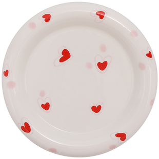 韩国网红博主漂亮盘子in风甜品点心盘蛋糕意面盘陶瓷早餐盘高颜值