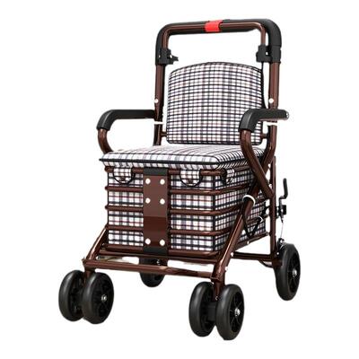 老人手推车代步可坐助行器四轮折叠行走老年人坐的能推走的软现货